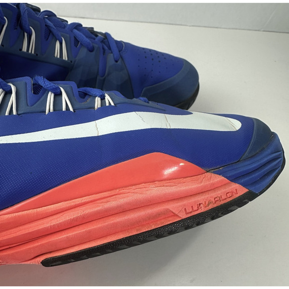 Nike Lunar Ballistec Tennis Sneakers Men's 11.5 Shoes 631653-416 Royal Blue Rafa - Picture 10 of 16